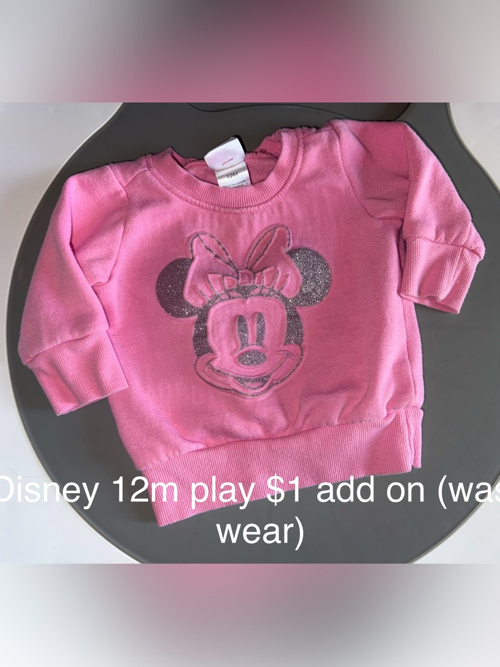 Disney Pink Minnie Mouse Glitter Pullover Sweatshirt